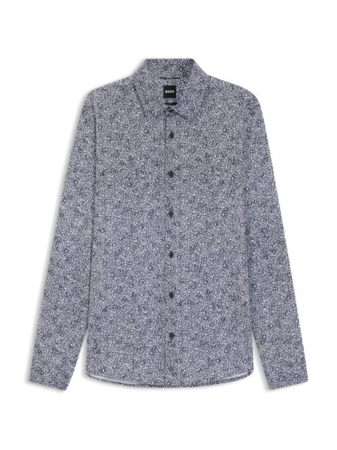 BOSS PRINTED SLIM-FIT SHIRT IN A COTTON BLEND