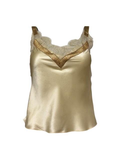 Dolce & Gabbana DOLCE&GABBANA Vintage Silk Blend Lace Trim Camisole