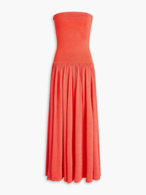 Zimmermann Strapless metallic stretch-knit maxi dress