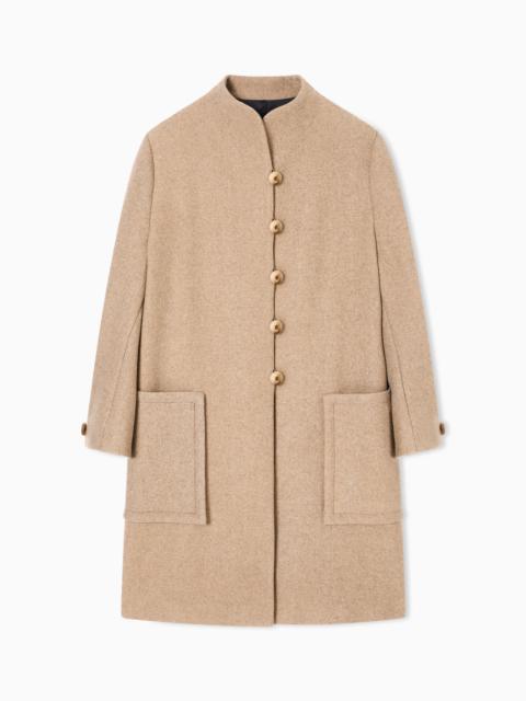 EMPORIO ARMANI ICON WOOL-BLEND SINGLE-BREASTED COAT