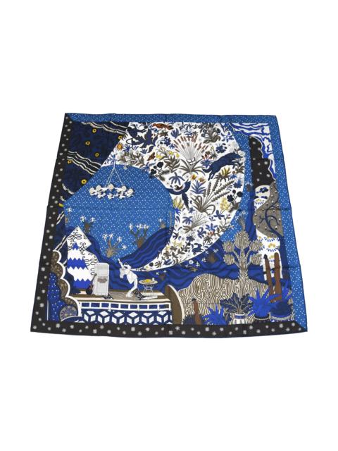 Hermès Hermes Le Premier Chant Silk Square Scarf Blue
