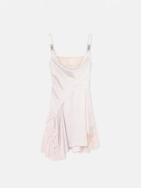 VERSACE Lace-Trim Satin Mini Dress