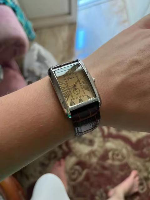 Other Designers Vintage 90s vintage retro luxury style gold leather watch