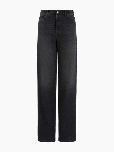 EMPORIO ARMANI J4B mid-rise straight-leg, comfort-denim jeans