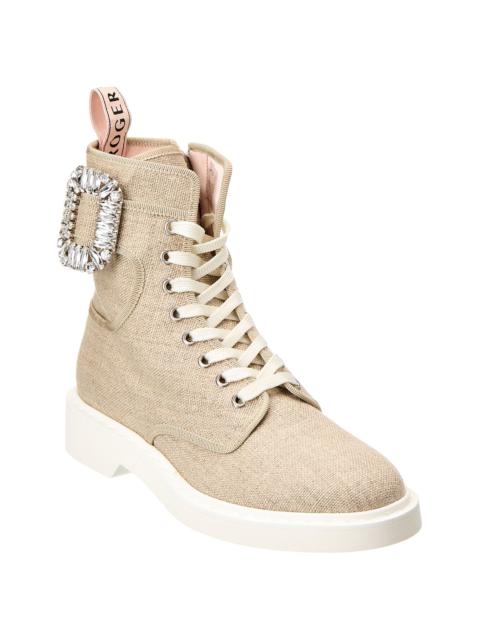 Roger Vivier Roger Vivier Logo Plaque Viv Canvas Boot