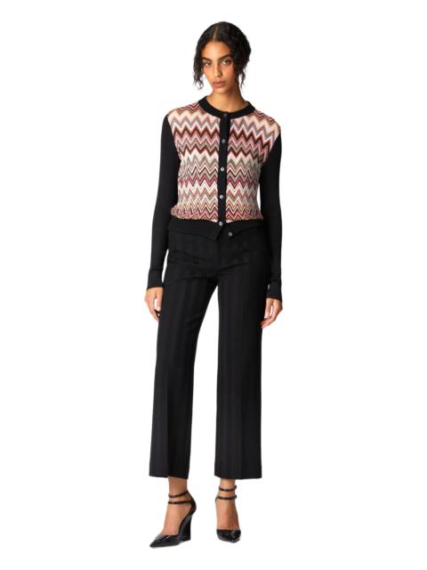 Missoni Missoni Viscose-blend Cardigan With Chevron Insert in Black at Nordstrom