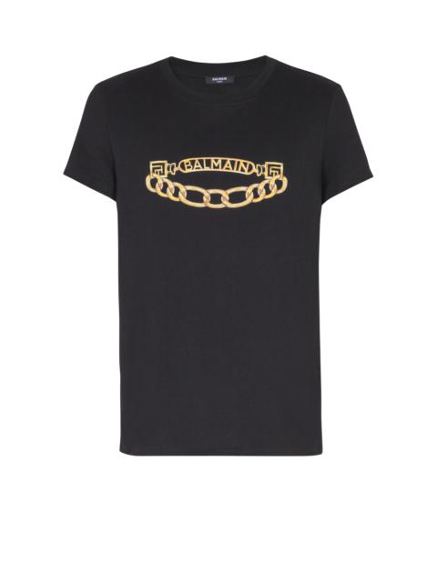 Balmain Balmain Chaînes Logo printed T-shirt