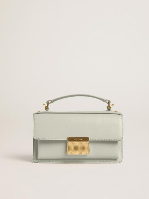 Small Venezia Bag in mineral-gray boarded leather with gold details