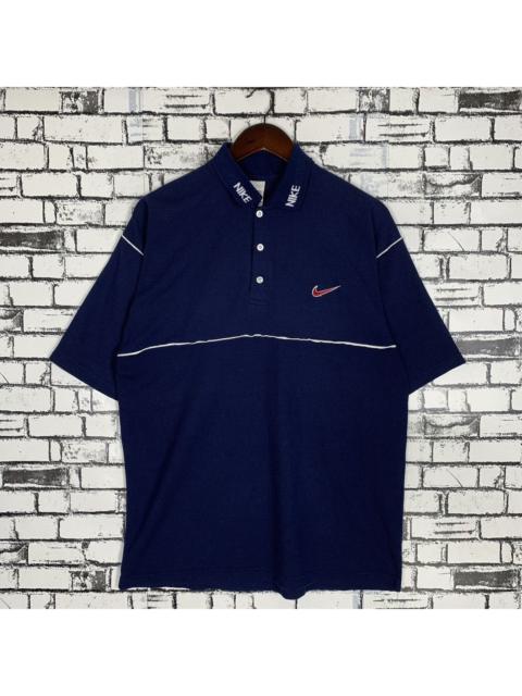 Nike Vintage 90s Sportwear Nike Swoosh Embroidery Collar Shirt