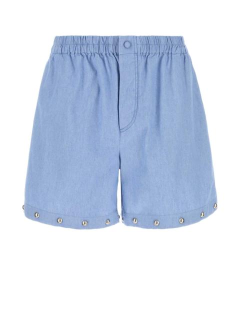 Valentino Valentino Garavani Men Light-Blue Denim Bermuda Shorts