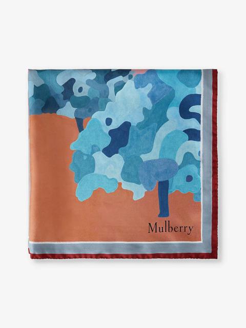 Mulberry Somerset graphic-print silk scarf
