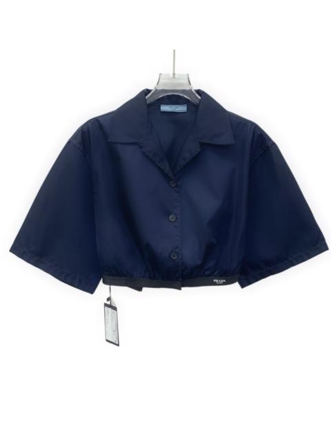 Prada Prada 2022 Logo Single-Breasted Short Sleeve Shirt Navy Blue