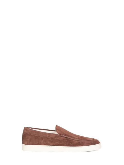 Brunello Cucinelli Brunello Cucinelli Men Tobacco Chevron-Effect Suede Loafer Sneakers