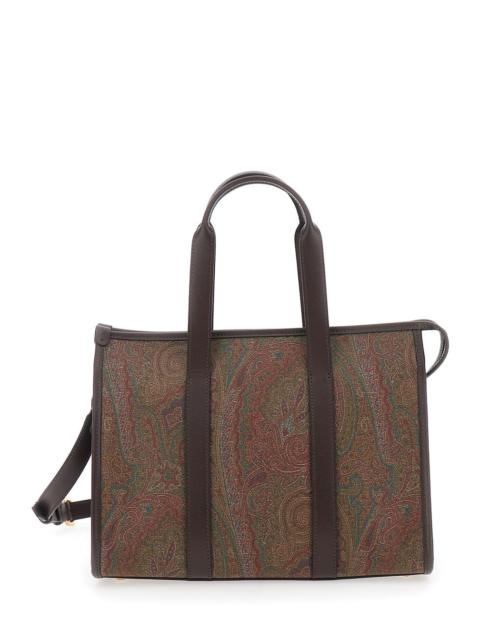 Etro Etro Women 'Arnica' Brown Medium Handbag With Adjustable And Removable Shoulder Strap And All-Over P