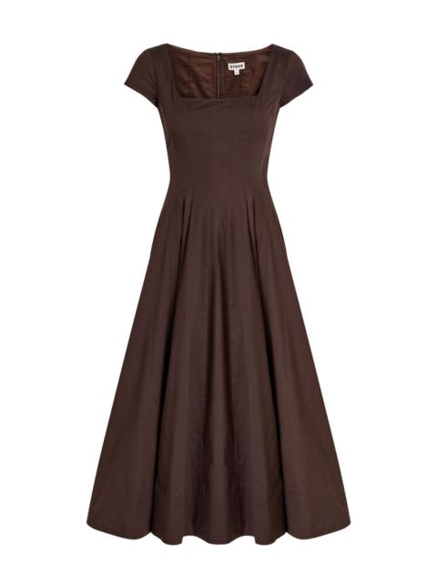 STAUD Staud Wells Stretch-cotton Poplin Midi Dress