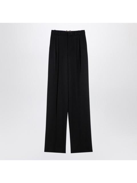 SAINT LAURENT Saint Laurent Black Wool Wide Trousers Women