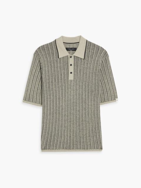 rag & bone Harvey ribbed cotton-blend polo shirt