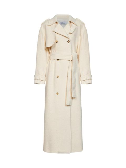GIUSEPPE DI MORABITO Giuseppe Di Morabito Women Milk Bouclé Long Double-Breasted Belted Trench Coat