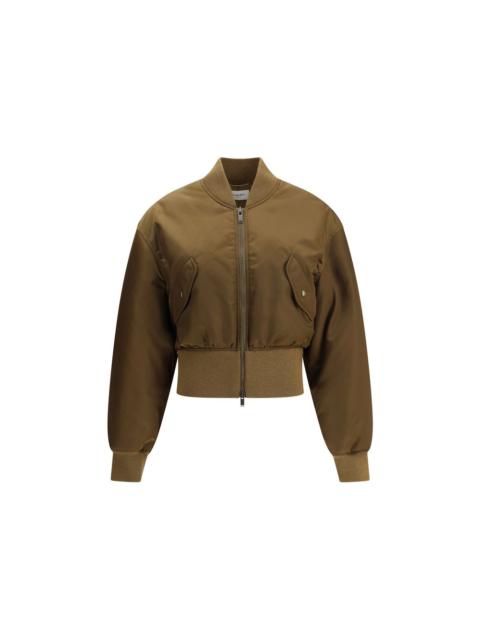 SAINT LAURENT Glossy nylon bomber Jacket