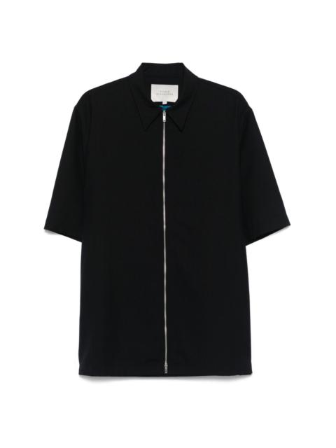 short-sleeves zip-up shirt