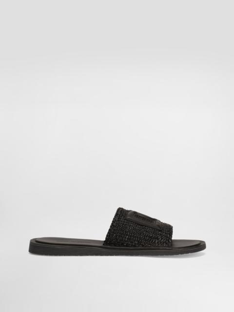 Raffia crochet slipper