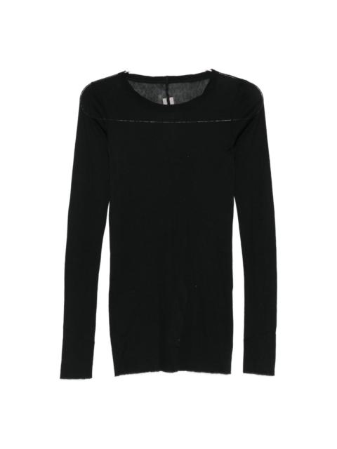 semi-sheer long-sleeve top