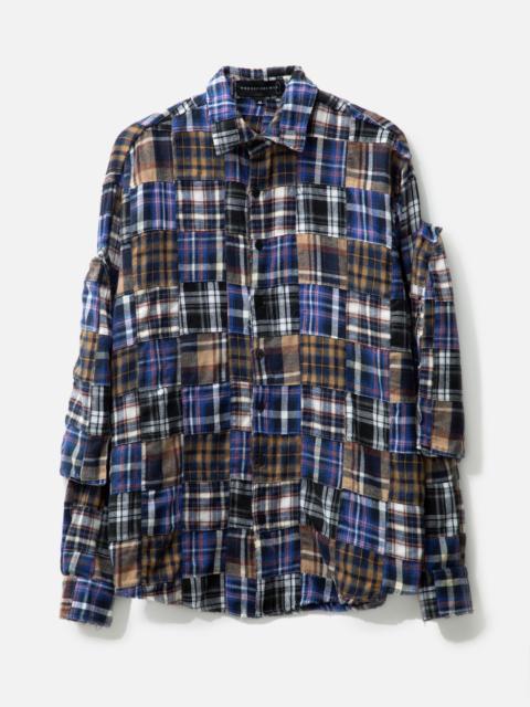 WHO DECIDES WAR MULTI-PLAID POCKET FLANNEL