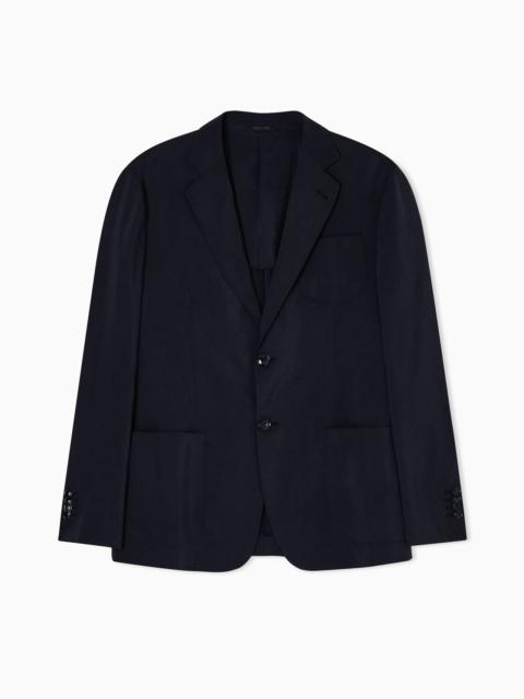 GIORGIO ARMANI UPTON LINE SINGLE-BREASTED JACKET IN WASHED SILK