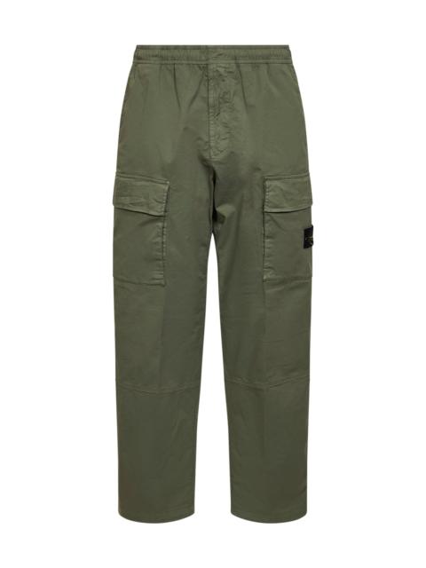 Stone Island Stone Island Men Military Green Stretch Twill Cargo Trousers