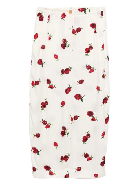 KHAITE Lucian midi skirt