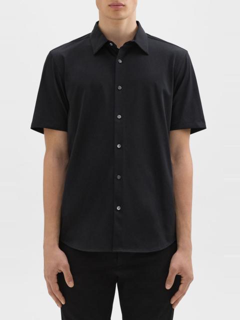 Theory Theory Irving Short Sleeve Button-Up Shirt in Black at Nordstrom