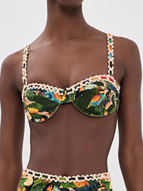 FARM RIO Bird Leaves Underwire Bikini Top