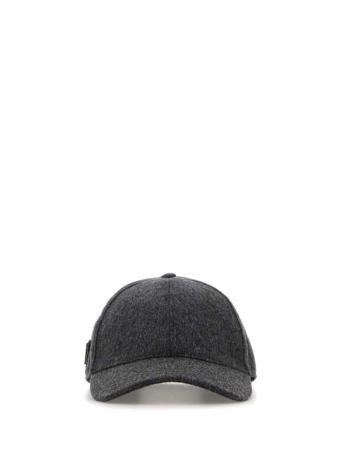 Prada Prada Women Dark Grey Flannel Baseball Cap