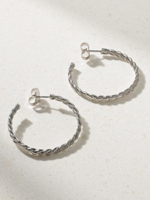 DAVID YURMAN Pavéflex 18-karat White Gold Diamond Hoop Earrings