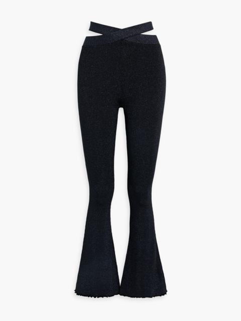 3.1 Phillip Lim Marlet cutout metallic ribbed-knit flared pants