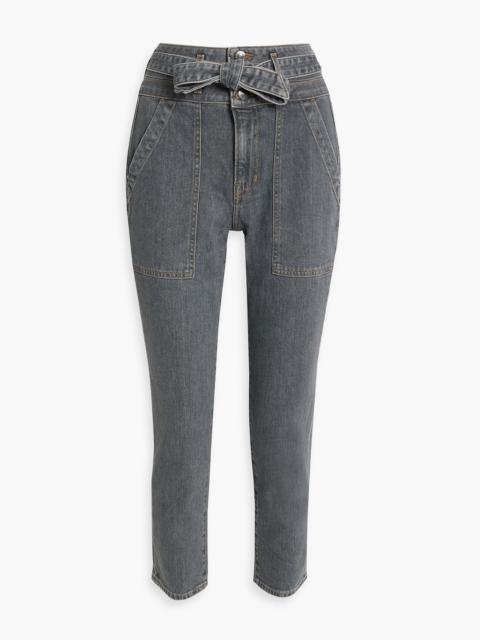 VERONICA BEARD Logan belted high-rise straight-leg jeans
