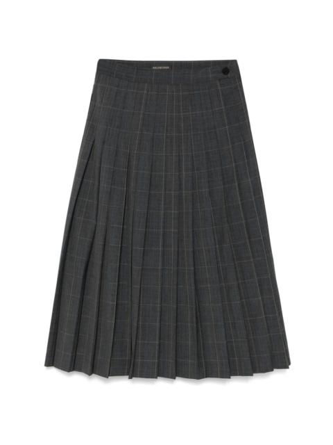 checked midi skirt