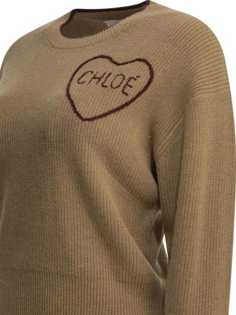 Chloé Chloé Wool Cashmere Crew-neck Sweater Brown