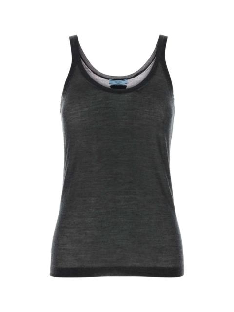 Prada Prada Women Graphite Cashmere Blend Tank Top