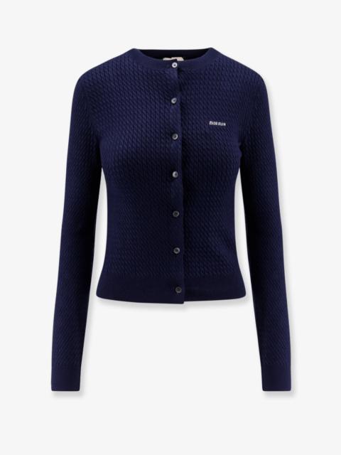 Miu Miu Miu Miu Cable-Knit Cachemire Blend Cardigan