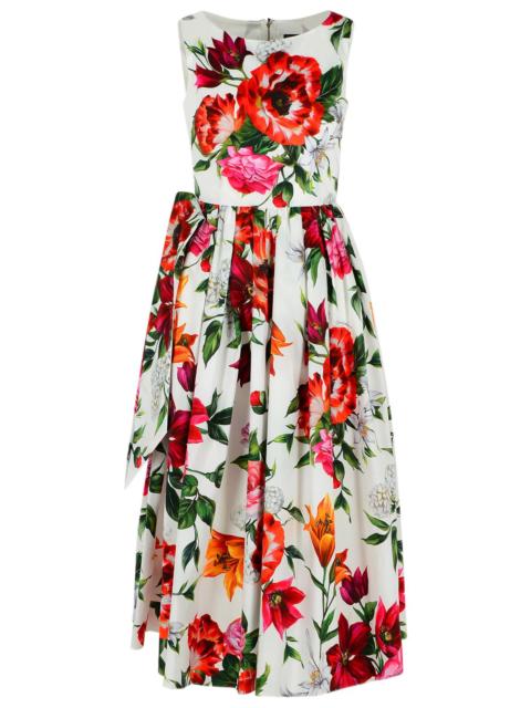 Dolce & Gabbana Dolce & Gabbana Sleeveless Dress In Cotton Poplin Flower Print Women