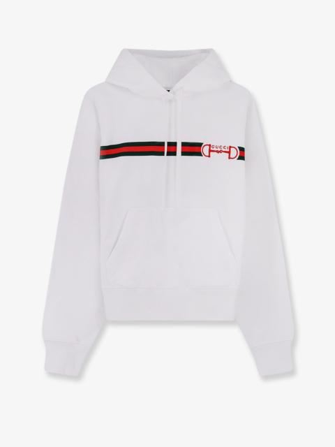 GUCCI Gucci Cotton Sweatshirt With Embroidered Horsebit On The Front