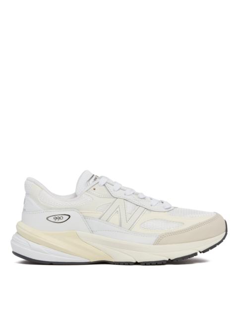 New Balance White 990v6 Sneakers Made in USA