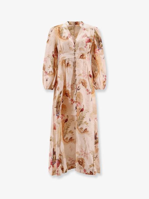 Zimmermann Zimmermann Ascension Plunge Linen Midi Dress