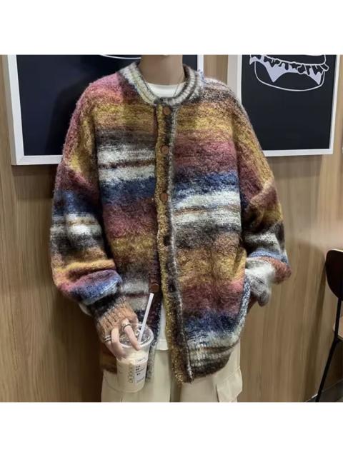 Other Designers Japanese Brand - Multi-Color Striped Mohair Style Cardigan
