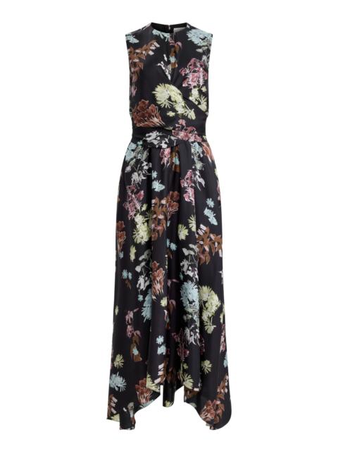 Altuzarra Penny Floral-Printed Silk Midi Dress black