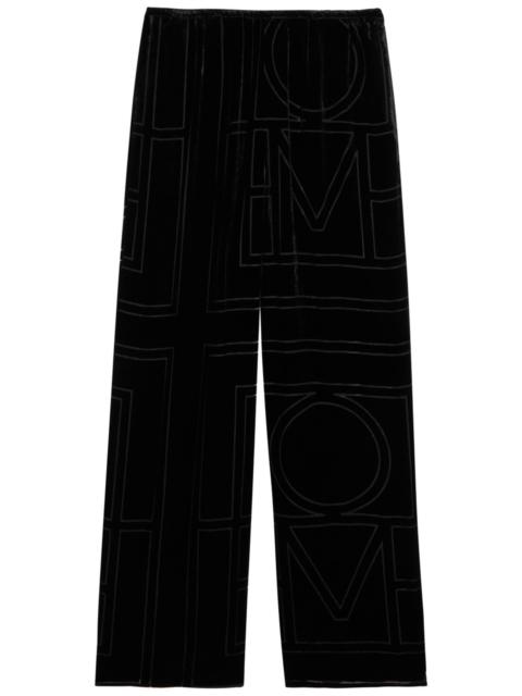 TOTEME Toteme Monogram Devore Velvet Pyjama Trousers