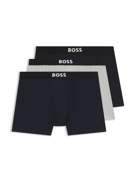 BOSS THREE-PACK OF BOXER BRIEFS IN STRETCH COTTON