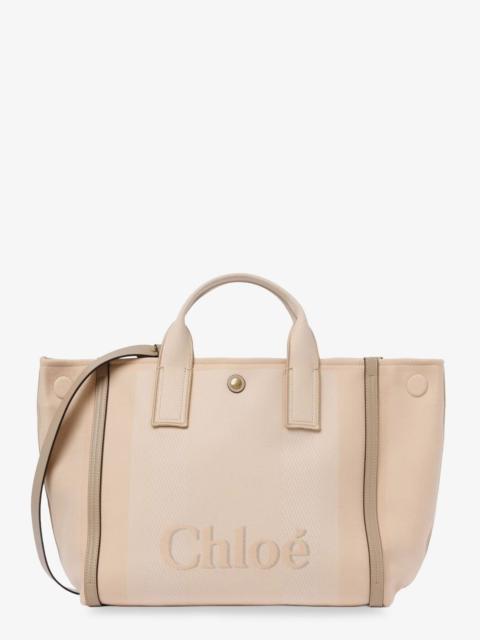 Chloé Chloe' Chloé Carry Striped Jacquard Fabric Crossbody Bag With Oversized Logo On The Front