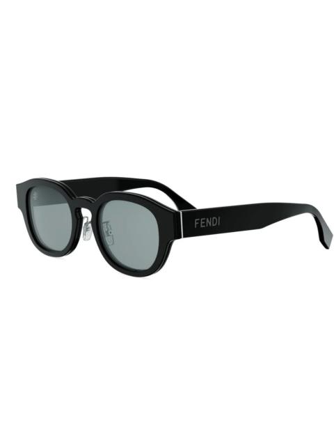 FENDI Fendi Smoke Square Men's Sunglasses FE40182F 01A 52